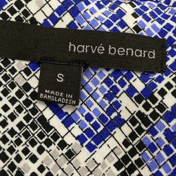 Harve Benard Blue Black Sleeveless Summer Blouse, Small - Picture 7 of 9